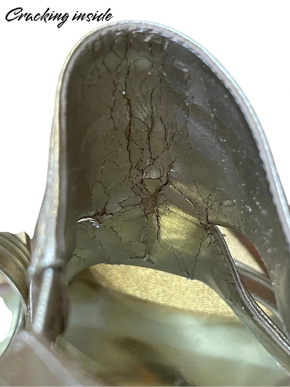 GUESS‎ Gold Metallic Strappy Heels Zip Back Stiletto Sandals Size 9.5 Party Glam